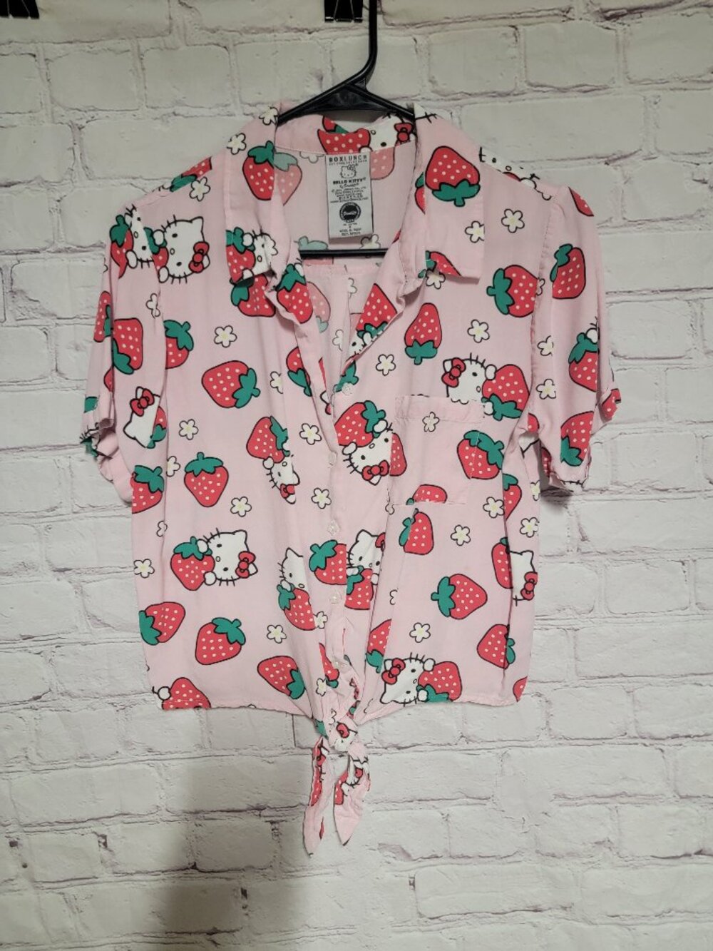 Box Lunch Hello Kitty By Sanrio Strawberry Button Down Blouse